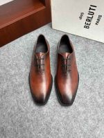 Berluti Black and brown calfskin Leather Shoes-Berluti Man Business Leather Shoes